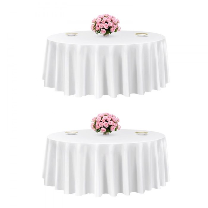 White round table cloth