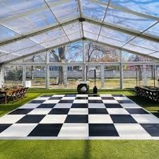 3 m × 3 m black & white dance floor